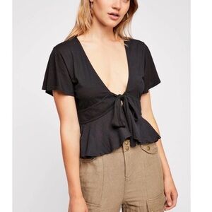 Free People Knot Me Tie Front Blouse